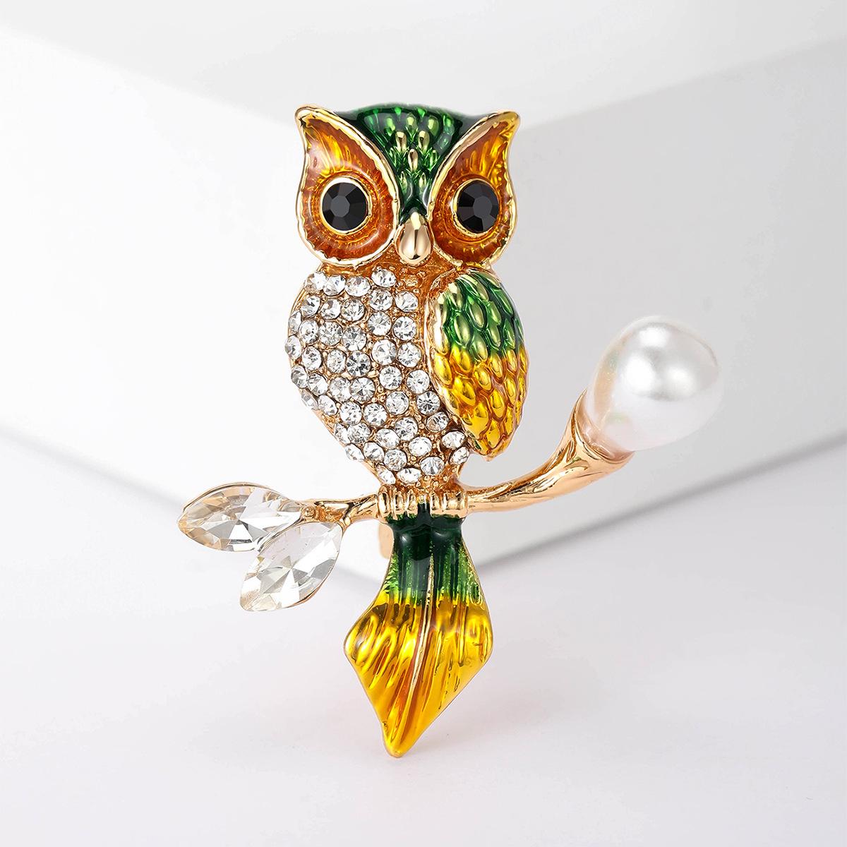

Элегантная брошь в виде совы с двумя головами: Креативная трансграничная брошь для женщин с преувеличенным шармом и изысканным стилем