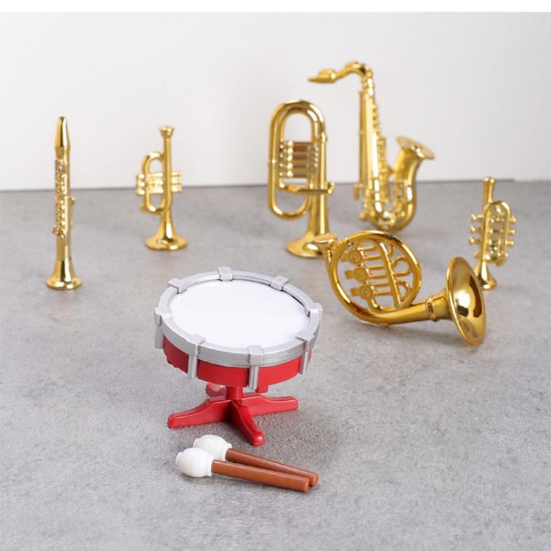 1 Set Home Decor Toy 1:12 Dollhouse Miniature Accordion Sax Classical Musical Instrument Model Ornament Doll House Accessories