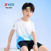 XTEP Boys' Color-Block Round Neck Short Sleeve Knit Shirt