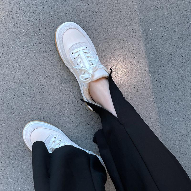 Pantofi de primăvară din piele intoarsă de vacă cu platformă cu nituri cu șireturi pentru femei pantofi casual