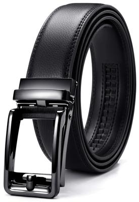 CHAOREN Business Belt Plus Genuine Leather Easy To No Stepless Multiple 35mm Box Included Men's - Auto-Lock, Size, - Use, Holes, Adjustment, Sizes,