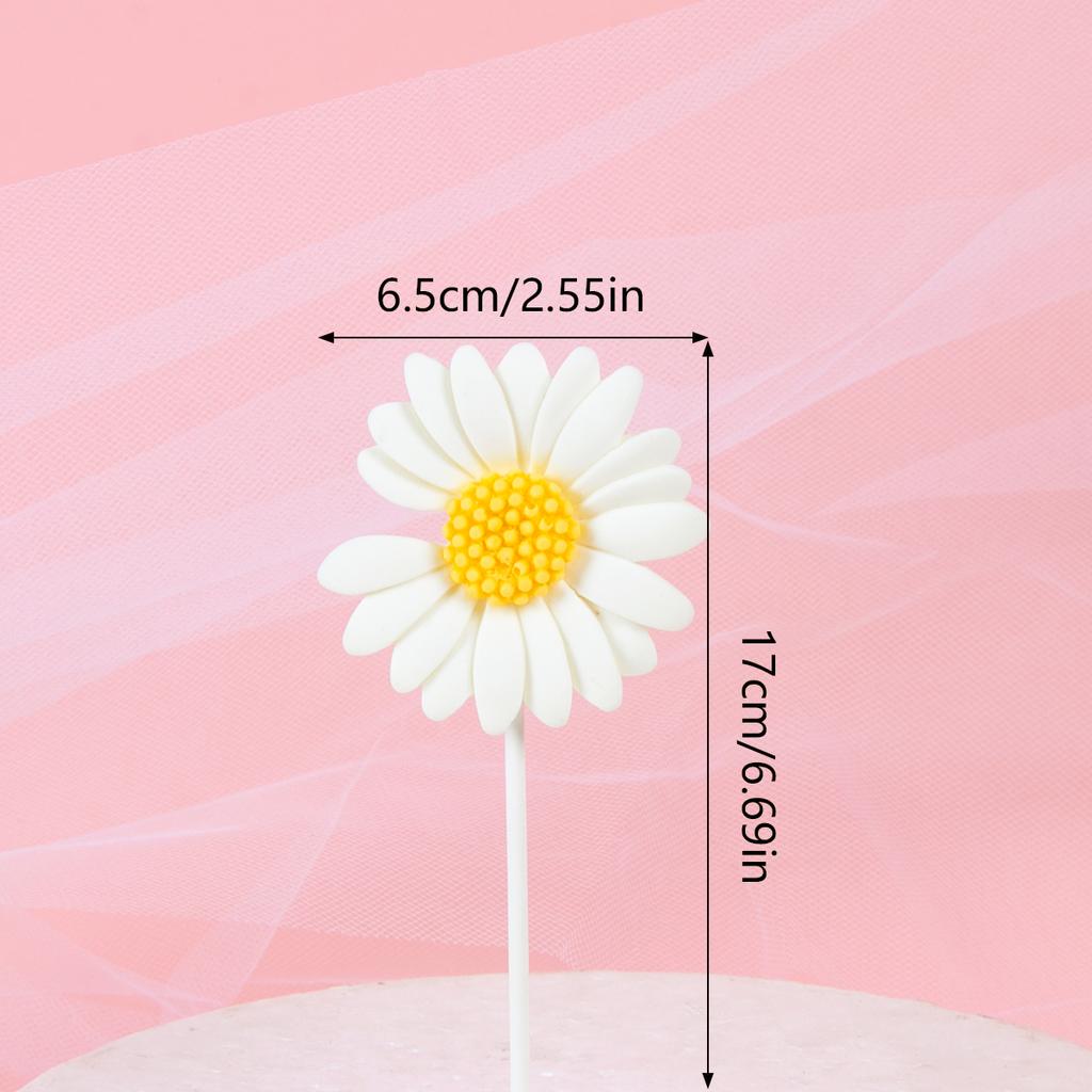 1set Daisy Cake Topper Multi Size Paper Daisy Flower Cake Picks Girl Birthday Party Baby Shower Cake Decoration Wedding Supplies