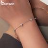 BAMOER 925 Sterling Silver Adjustable Heart Bracelet Dainty Box Chain Bracelet for Women Teen Girls Sweet Birthday Gift