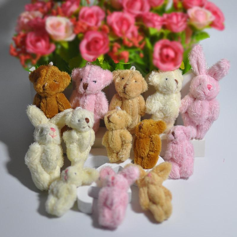 Mini Jointed Rabbit Pendant - 6cm Long-Haired Plush Toy for DIY Jewelry, Gift Boxes, Clothing Accessories