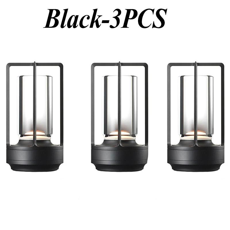 LED Cordless Table Lamp Retro Bar Metal Desk Lamps Rechargeable Touch Dimming Night Light Restaurant Bedroom Home Outdoor Decor