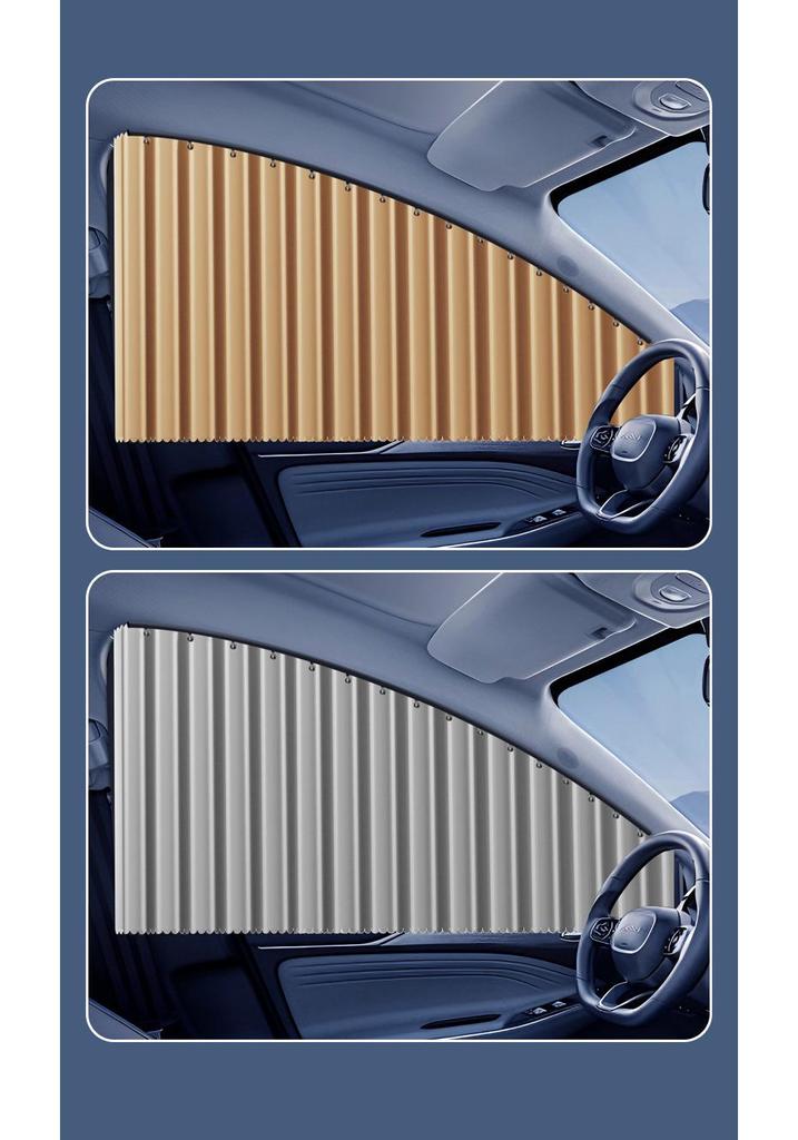 Car Window Sunshade with Sliding Rail and Heat Insulation
