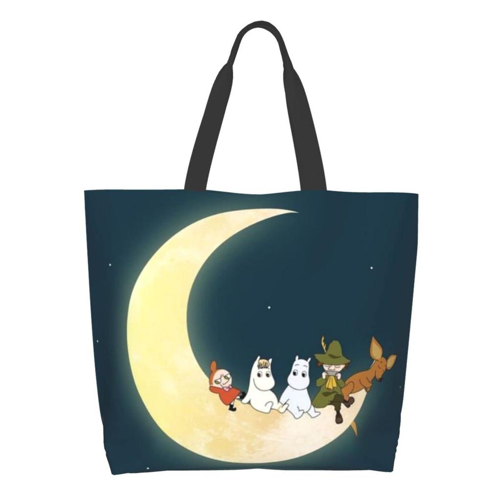 Moomin Tote Large Capacity Tote 50cm Wide X 40cm High X 15cm Perfect for Use As a Makeup Eco Convenience Store or Shopping Lightweight and Durable
