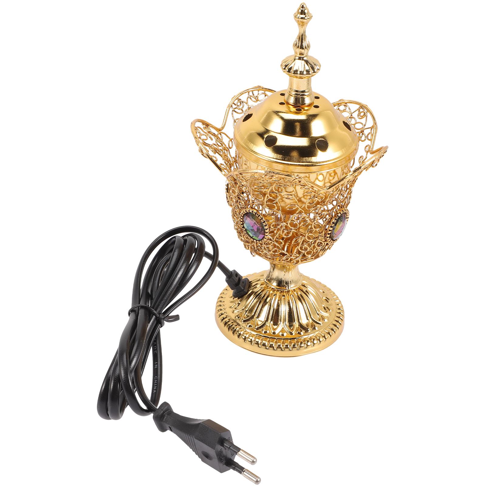 

Electric Burner Incense Holder Table Decors Indoor Decorations Iron Censer Home золотистый