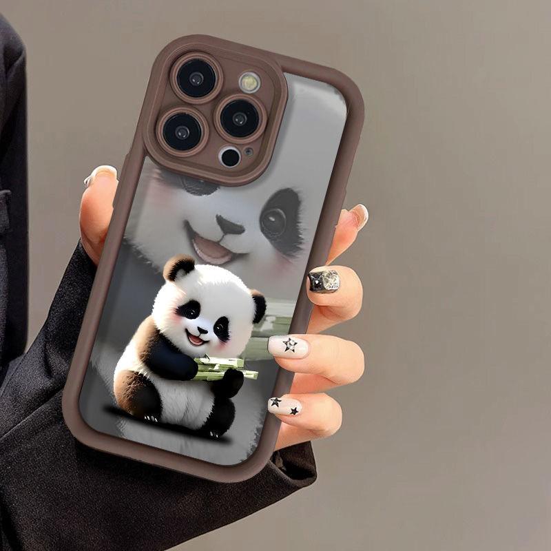 Premium Panda Applicable iPhone17PorMax Mobile Phone Case 14 Apple 13 Frosted 12/15 All-inclusive Soft Case