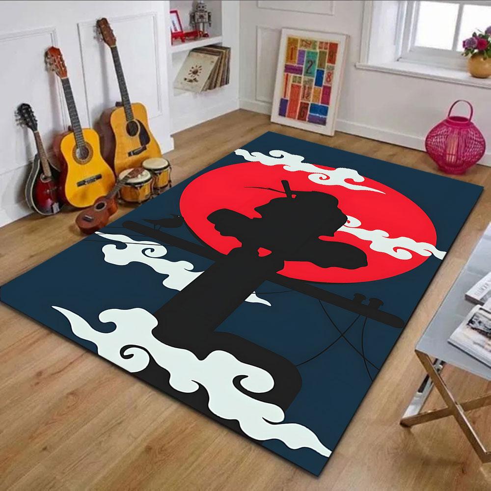 Samurai Silhouette at Sunset Patterned carpet, non slip mat suitable for living room and bedroom sofas