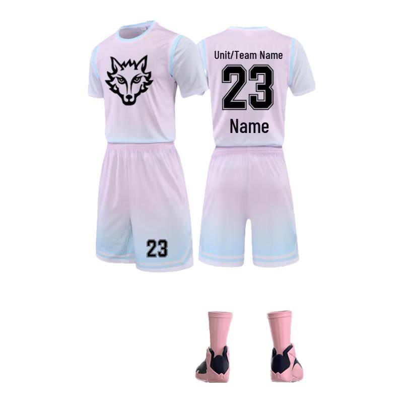 Junyouhui Unisex Short Sleeve Basketball Training Uniform Set XL