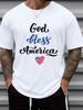 God Bless America Christianity T Shirts Funny T Shirts for Men 180G 100% Cotton White Fashionable Su