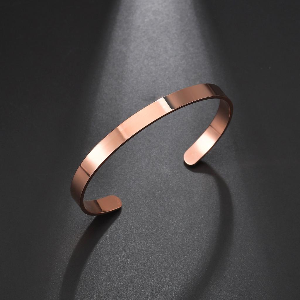 Atoztide Engrave 6mm Polished Open Bracelet Personalized Custom Name Bangle For Women Stainless Steel Jewelry Birthday Gift