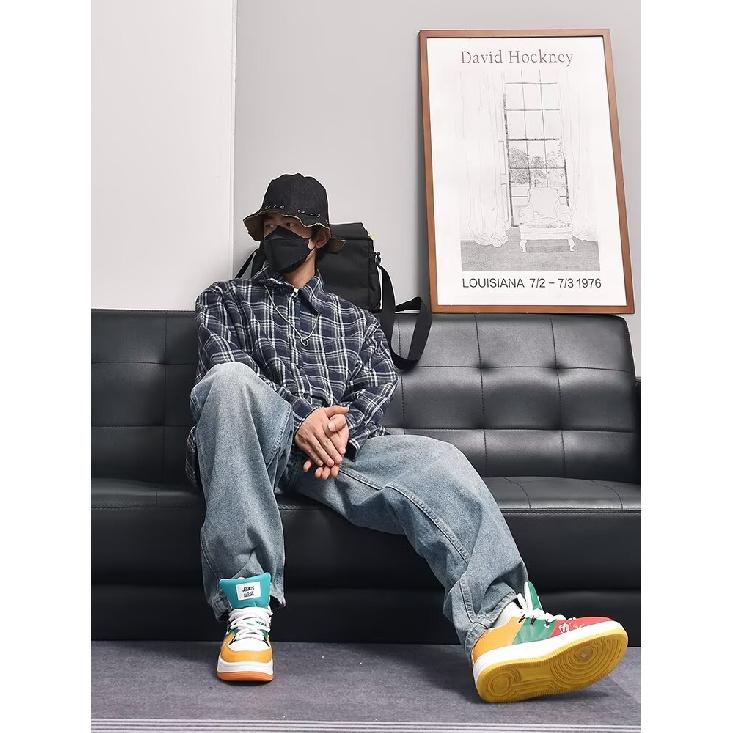 2024 Letter Long Sleeve Shirt Japanese Hong Kong Style Ins Loose Shirt Boys Summer Trendy Versatile Casual Coat