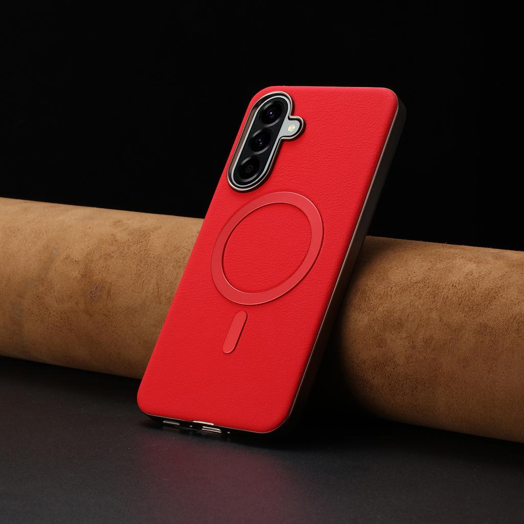 For Samsung Galaxy A56 5G Case BINFEN COLOR BF40 Magnetic Case Electroplated PU + TPU Phone Back Cover