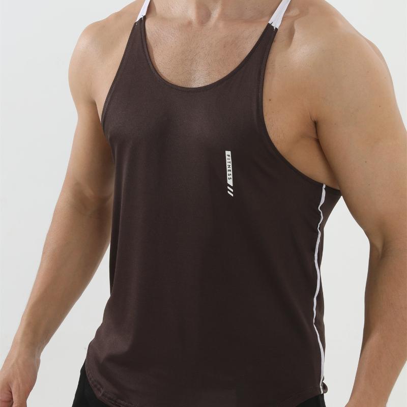 Gilet casual da uomo color-block, Gilet sportivo fitness estivo da uomo, Gilet sportivo da uomo, Top fitness, Top sportivo da uomo