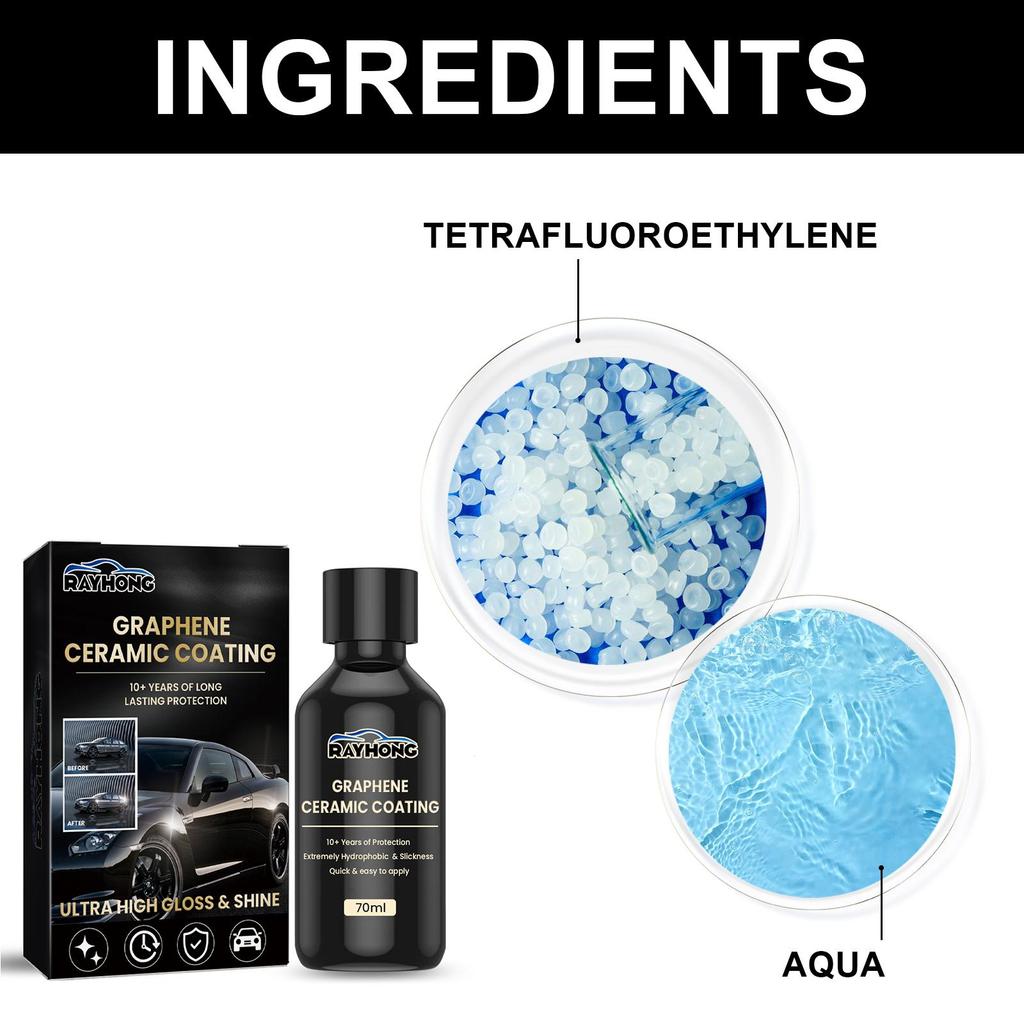 RAYHONG Automotive Graphene Ceramic Coating Ultra-flowing Water Crystallization Coating Glaze Sealer Car Paint Maintenance