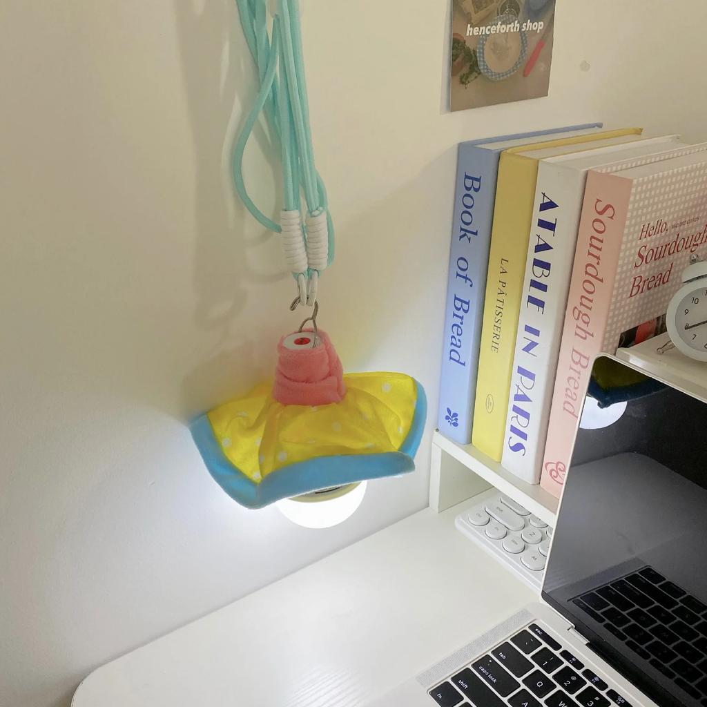Colorful Lamp Portable Flower Lamp Wind Chimes Hanging Lantern Home Decoration Girl Birthday Gift Bedroom Night Light