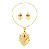 Ethnic Gold Plated Jewelry Set Zinc Zinc Alloy Women Jewelry Suit Fashion Necklace Earrings Set  Wedding