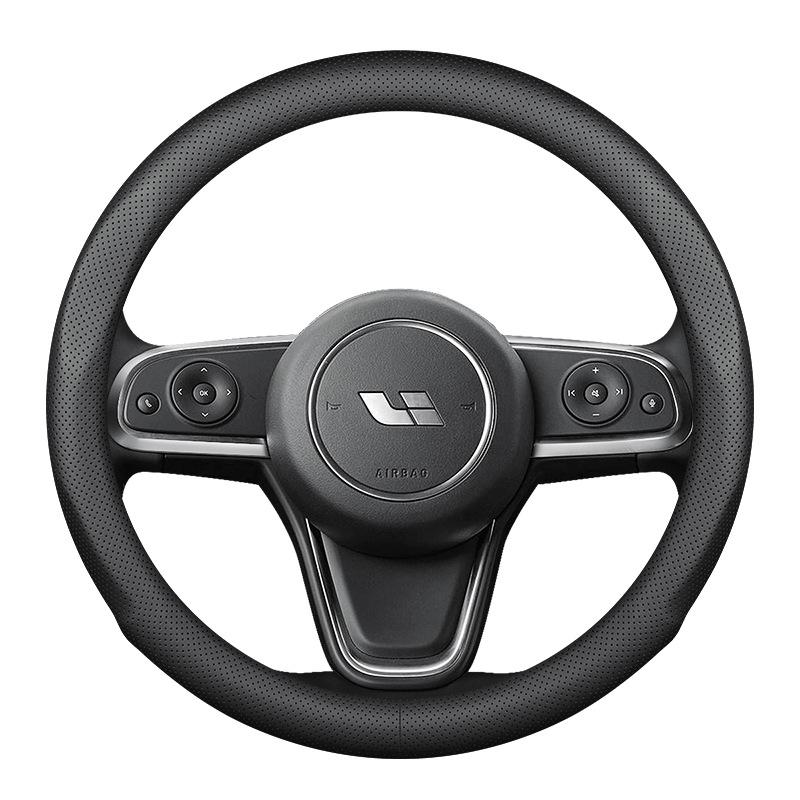 Suitable for IDEAL ONE Leather Steering Wheel Cover - Universal, Hand-Sewn, and All-Season