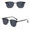 Vintage Half Frame Sunglasses for Women and Men Fashion Metal Sun Glasses UV400  Eyewear Travel Driving Sunscreen Glasses