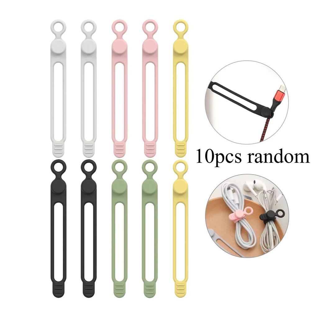5/10/20 Silicone Cable Ties,Cord Organizer,Cable Straps,Reusable Cord Ties,Travel Cable Organizer ,Cute Elastic Tie, Wire Ties