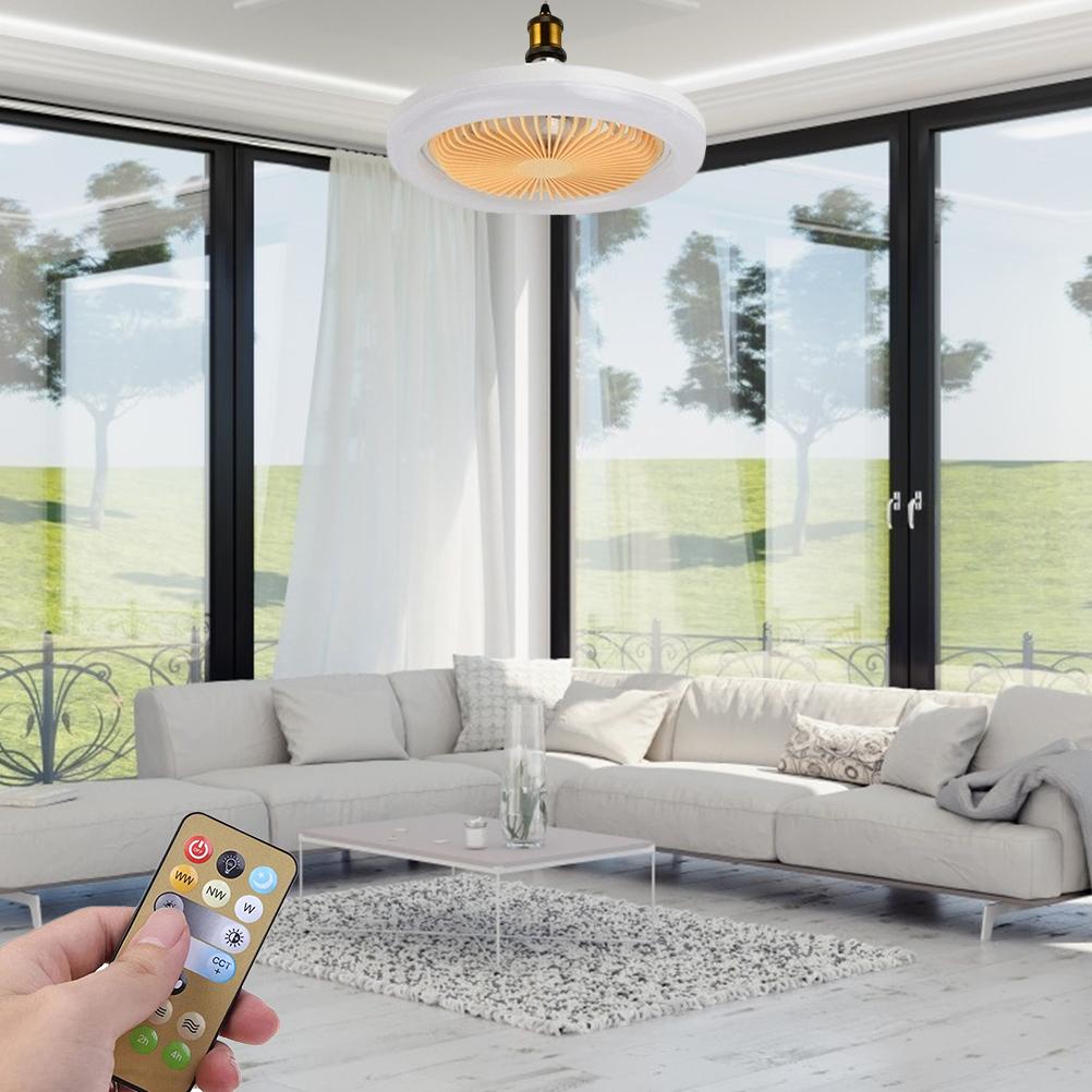 Ceiling Fans with Lighting 30W Dimmable Fan Lamp Modern Smart E27 Lamp Head Fan Light for Home Bedroom Living Room