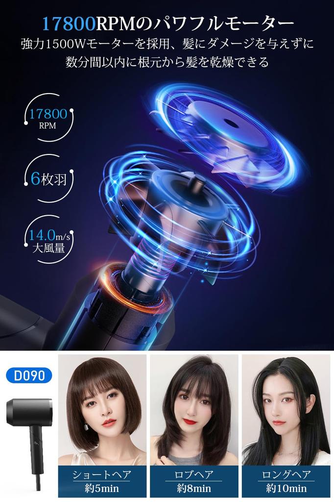 Hair Large Air Popular Speed Hair Highly Concentrated Negative Air Constant Temperature Hair 3 Level Temperature Prevents Thermostatic Hair Hair