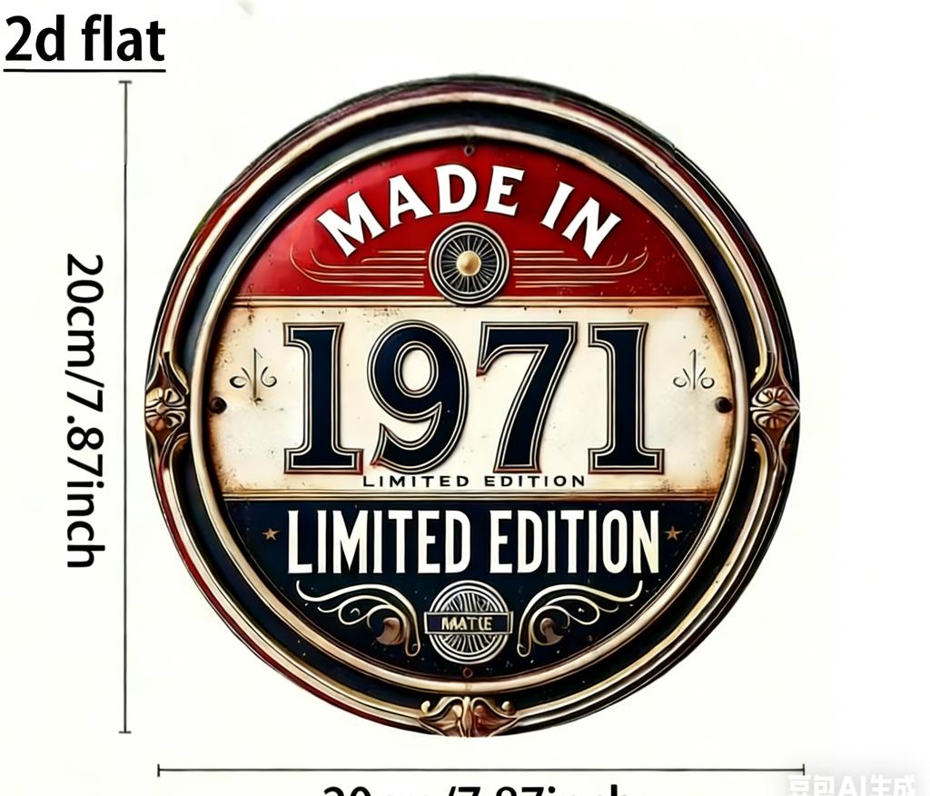 Vintage Made In  Limited Edition Round Metal Sign Retro th Birthday Commemorative Aluminum Wall Art Rustic Home Decor U