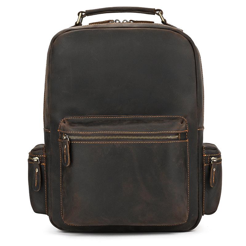 Vintage Crazy Horse Leder Rucksack für Damen und Herren - Echte Leder Reise- und Schultasche