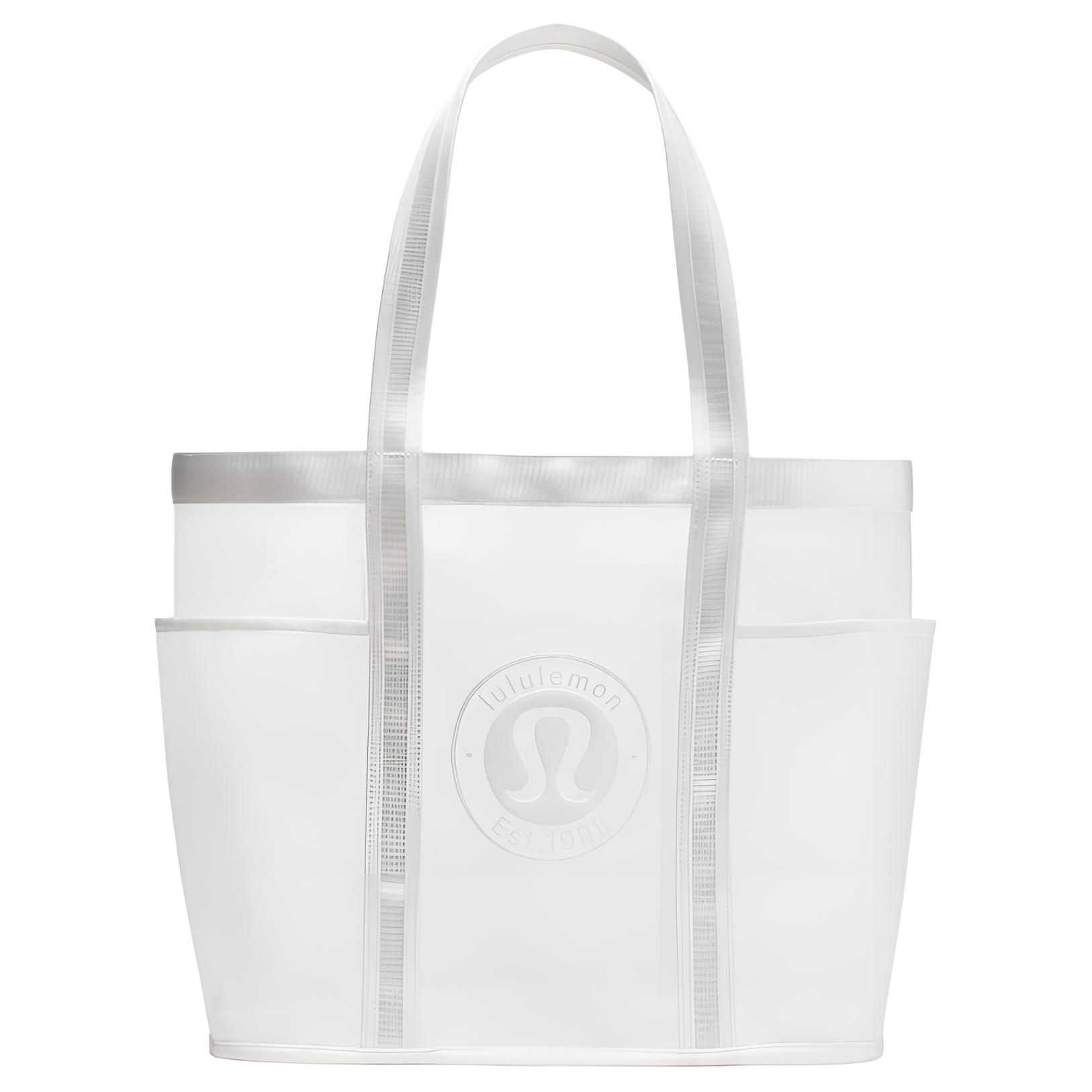 Lululemon Daily 20L Multi-Pocket Mesh Design Nylon Tote Bag Unisex Tote Bags White LU9CJQS-0002 White/WHT