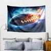 Flaming Football In Action Printed Tapestry, Wall Hanging,Livingroom, dormitory, Large Wall Decor, Fabric Decor Fan Birthday Gifts