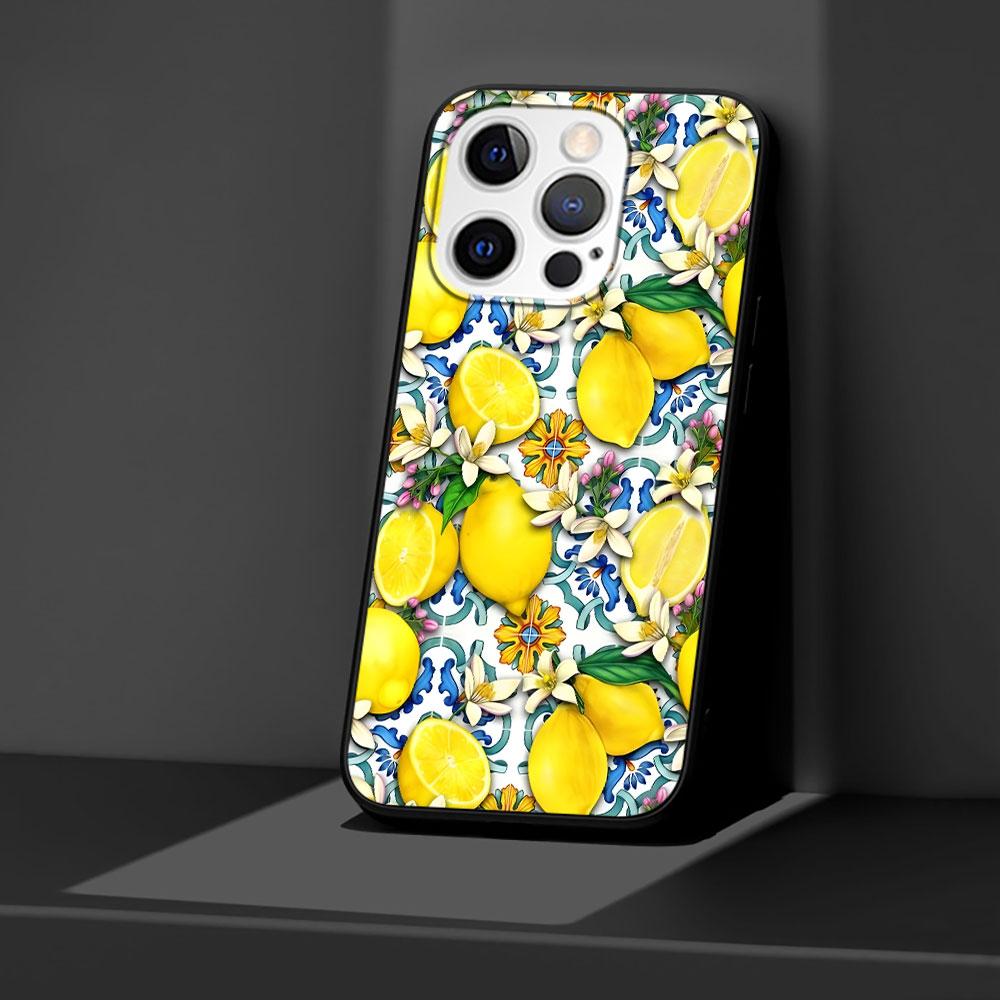 Citrus limon Linnaeus Case for Apple iPhone 14 11 7 SE 2020 8 X XS 13 12 Mini XR 15 Pro Max Silicone Black Soft Phone Cover