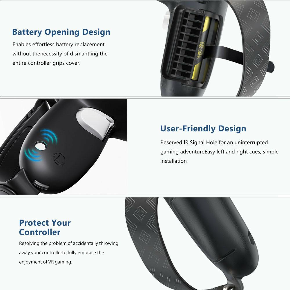 1 Pair For Meta Quest 3S Controller Silicone Case Anti-Slip Anti-Drop Grip Cover