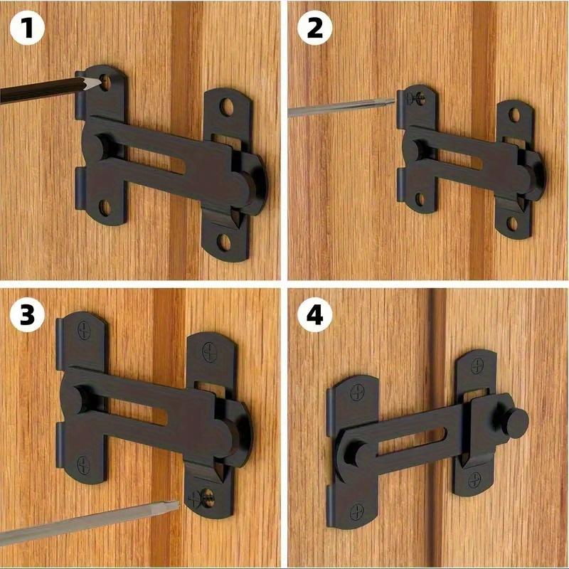 Commercial Grade Stainless Steel Sliding Barn Door Lock - 180 Degree Flip, Uncharged, Durable for Pet