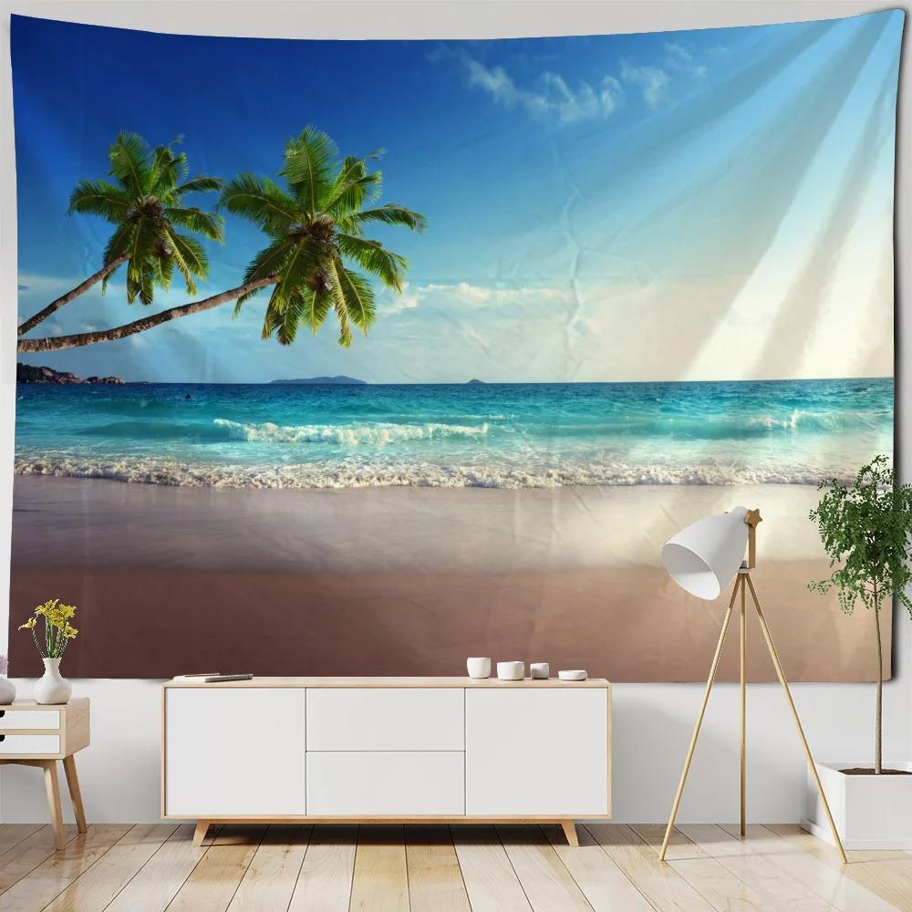 Böhmische Wandteppich Nordischer Tropischer Strand Wandteppich Mandala Wandbehang Hippie Schlafzimmer Dekor Psychedelischer Wandteppich