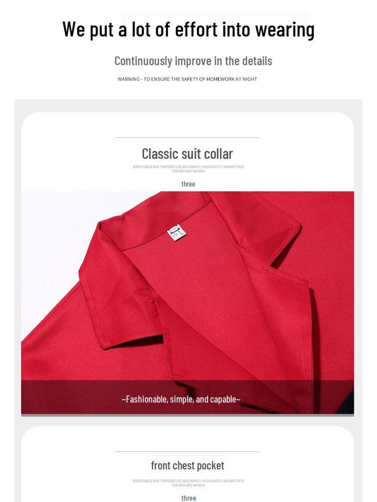 Custom Blue Color Block Workwear Coat: Durable, Wear-Resistant, Cotton Uniform for Movers and Warehouse Use