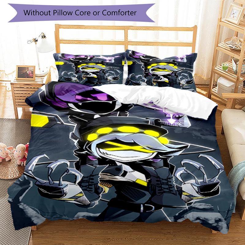 3pcs Murder Drones Bedding Set Duvet Cover Closure Includes 1 Duvet Cover & 2 Pillowcases, Soft and Comfortable for All Seasons.