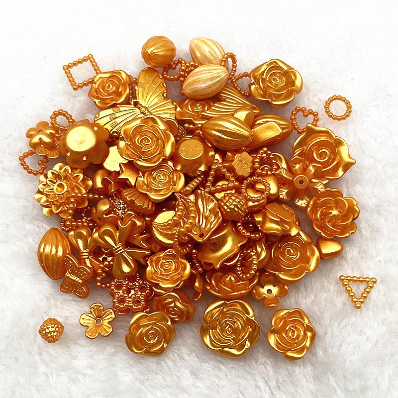 20g/lot Mixed Rose Flower Bowknot Beads Star Heart Butterfly Acrylic Spacer Beads for Jewelry Making DIY Bracelet Accessories