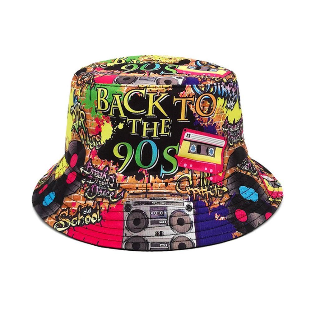 

Double Sided Summer Fisherman Hat Brethable Outdoor Sun Cap Retro Bucket Hat A