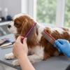 Non Slip Handle Dog Grooming Comb Metal Dual Teeth Comb Pet Straight Comb  Dog Cat Grooming