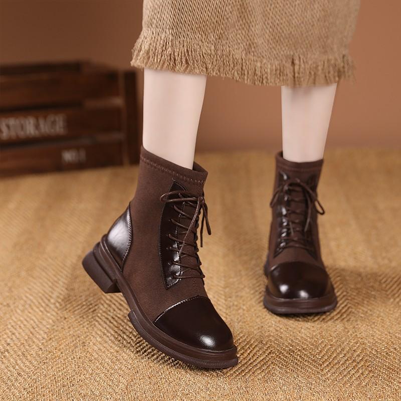 

Британские ботинки Мартин женские толстый каблук 2025 осень и зима новые короткие тонкие ботинки универсальные маленькие бархатные женские короткие ботинки 40