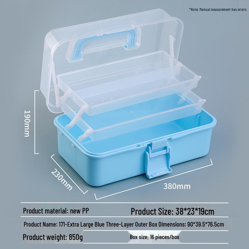 Foldable Three-Tier Extra Large Guka Nail Art & Tool Storage Box for Art Students