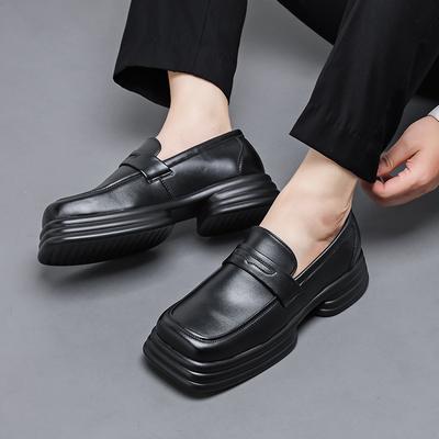 Herren Luxusmode Echtleder Schuhe Slipper Plateau Schuh Designer eckige Zehe Sommer Loafer Punk Rock Kleidungsschuh