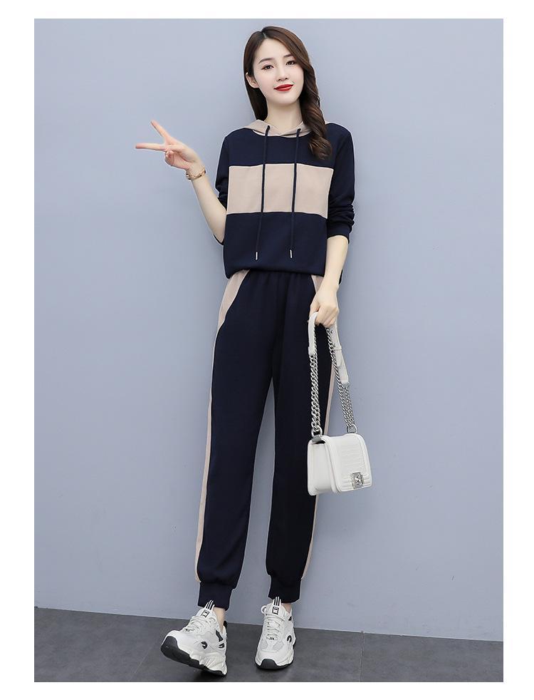 

Женская спортивная одежда от Autumn Splice: Повседневный модный костюм-двойка 2021 года XXXL темно-синий