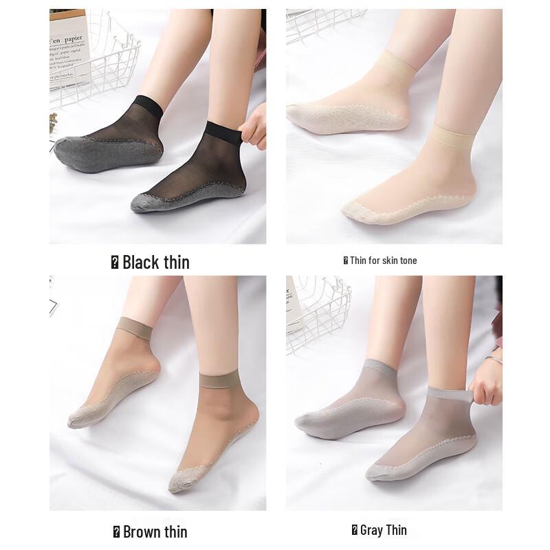 Lonsa Women's Ultra-Thin Mid-Calf Socks (10 Pairs)