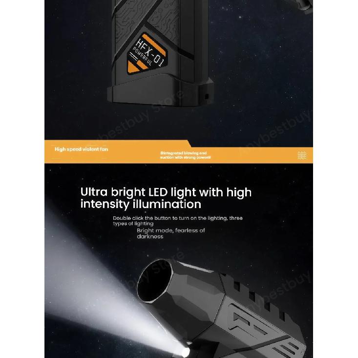 HFX-01 Powerful Turbo Air Blower 380g Blowing Force Strong Airflow Turbo Fan Power Bank Function Wireless Compressed Air Duster