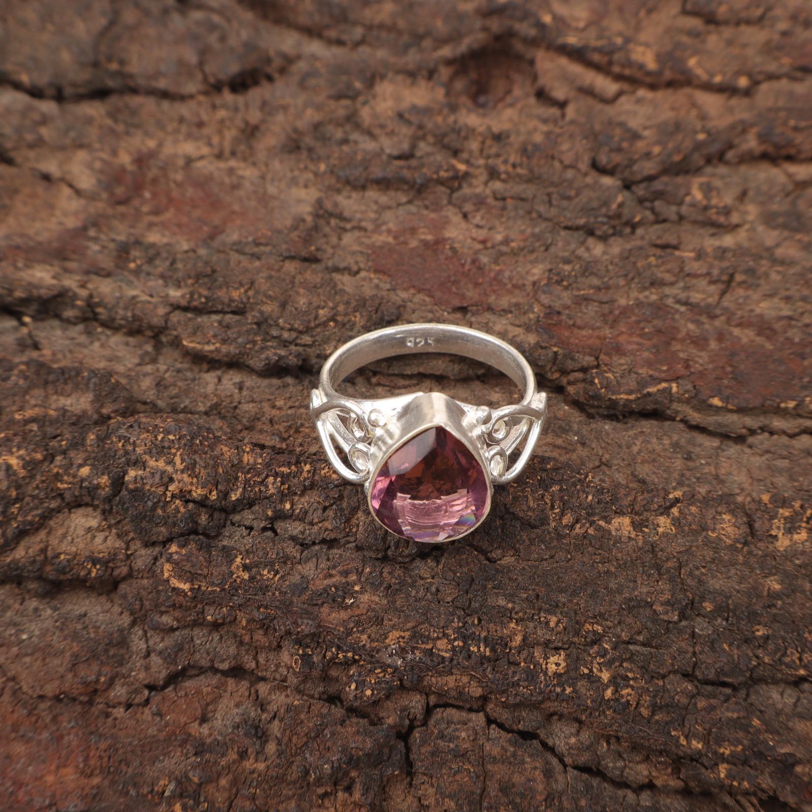 

Родолит Драгоценный камень 925 Стерлинговое серебро Подарок дочери Коктейльное Помолвочное кольцо RR-46-16 15