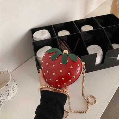 New Spring Cute Strawberry Bag Small Fresh Girl Children's Decoration Bag Women's Chain Crossbody Bag Lipstick Bag