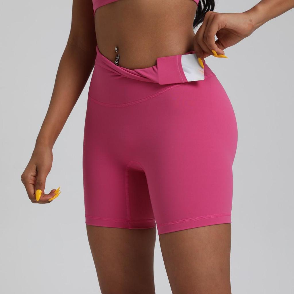 Women's High-Waist Double-Sided Brushed Cycling Yoga Shorts | Breathable, High Elastic, Anti-Exposure 4-Point Design